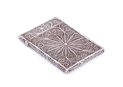 Lot 69 - Nathaniel Mills – A silver filigree card case,...