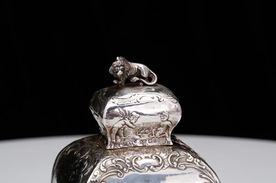 Lot 287 - A 19th century German antique silver tea caddy,...