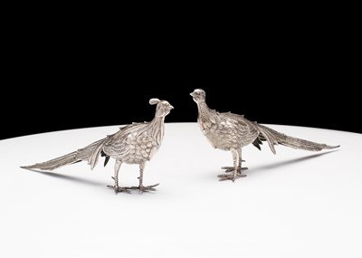 Lot 263 - A pair of 20th century Spanish pheasants table...