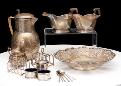 Lot 202 - A group of antique sterling silver items...