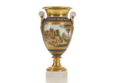 Lot 323 - A PARIS PORCELAIN TOPOGRAPHICAL PEDESTAL VASE,...