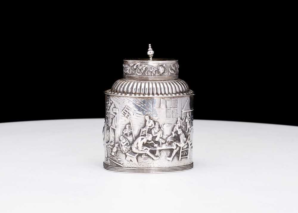 Lot 288 - A 19th century German antique silver tea caddy,...