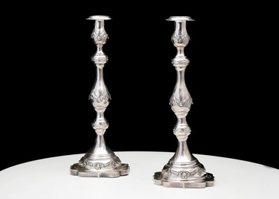 Lot 370 - A pair of George V antique sterling silver...