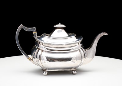 Lot 422 - A George III antique sterling silver teapot,...