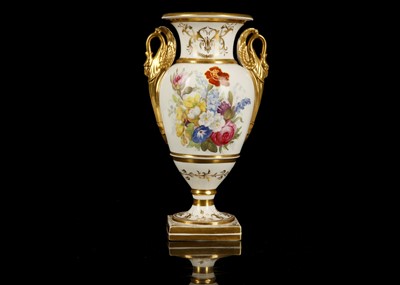 Lot 325 - AN ENGLISH PORCELAIN TWIN-HANDLED EMPIRE STYLE...