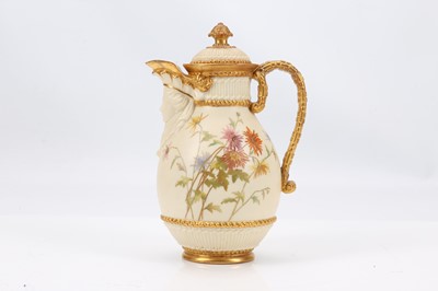 Lot 345 - A ROYAL WORCESTER BLUSH IVORY PORCELAIN COFFEE...