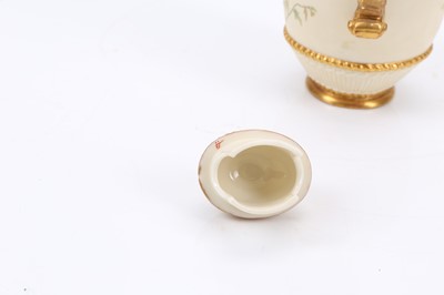 Lot 345 - A ROYAL WORCESTER BLUSH IVORY PORCELAIN COFFEE...