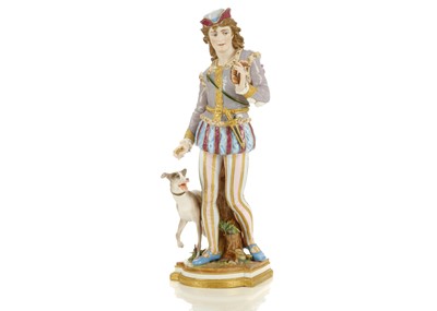 Lot 347 - A LARGE FRENCH BISQUE PORCELAIN FIGURE OF A...