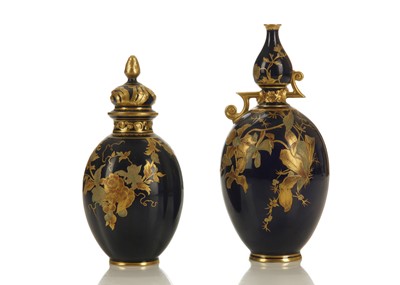 Lot 342 - TWO ROYAL CROWN DERBY PORCELAIN VASES, late...