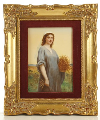 Lot 336 - A FINE KPM BERLIN PORCELAIN PLAQUE OF RUTH,...