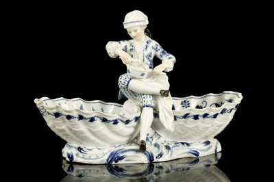 Lot 332 - A MEISSEN PORCELAIN FIGURAL SWEETMEAT DISH,...