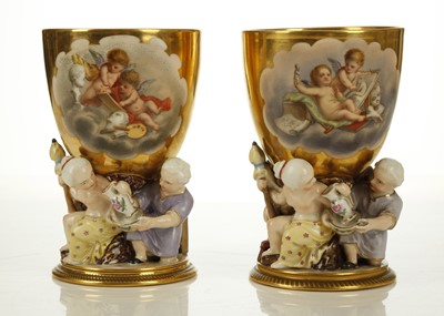 Lot 336A - A FINE PAIR OF BERLIN PORCELAIN FIGURAL...