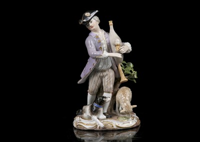 Lot 395 - A MEISSEN PORCELAIN FIGURE OF THE PIPING...