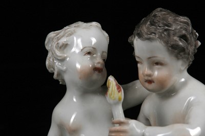 Lot 317 - A MEISSEN PORCELAIN FIGURE GROUP OF PUTTI, mid-...