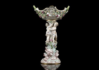 Lot 399 - A MEISSEN PORCELAIN FIGURAL CENTREPIECE, late...