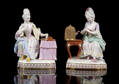 Lot 408 - TWO MEISSEN PORCELAIN FIGURES EMBLEMATIC OF...