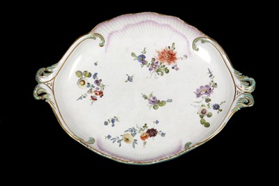 Lot 392 - A MEISSEN PORCELAIN TWIN-HANDLED SERVING TRAY,...