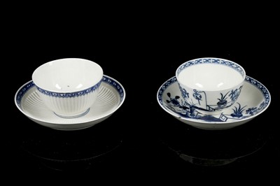 Lot 380 - TWO WORCESTER PORCELAIN TEABOWLS AND SAUCERS,...