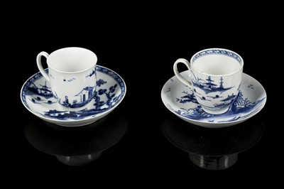 Lot 376 - TWO WORCESTER PORCELAIN COFFEE CUPS AND...