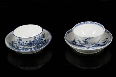 Lot 378 - TWO WORCESTER PORCELAIN TEABOWLS AND SAUCERS,...