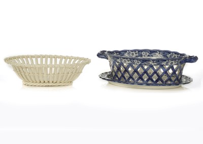 Lot 359 - TWO POTTERY CHESTNUT BASKETS, 19th century,...