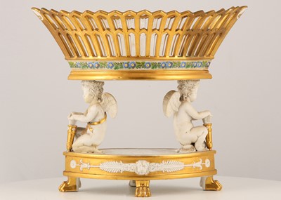 Lot 115 - A PARIS (DARTE FRERES) PORCELAIN BASKET...