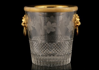 Lot 188 - A FRENCH EMPIRE-STYLE CUT AND ENGRAVED GLASS...