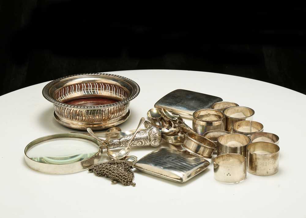 Lot 89 - A mixed group of antique sterling silver