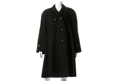 Lot 514 - Chanel black wool swing coat, 1990s, double...