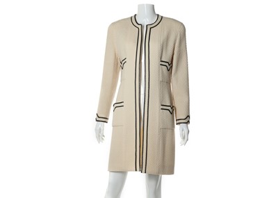 Lot 473 - Chanel cream wool long jacket,  Collection 29,...