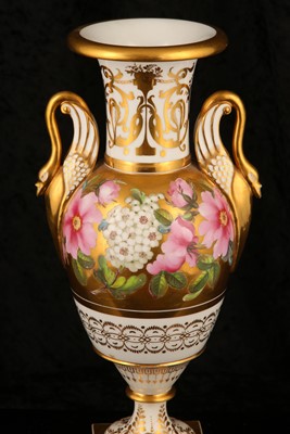 Lot 120 - A PARIS PORCELAIN TWIN-HANDLED VASE, circa...