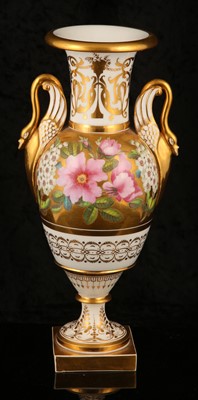 Lot 120 - A PARIS PORCELAIN TWIN-HANDLED VASE, circa...