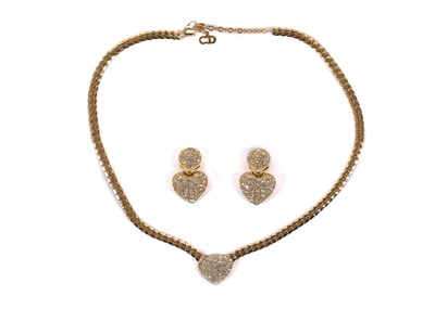 Lot 609 - Christian Dior Hearts earring and necklace...