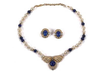 Lot 610 - Grosse blue stone and faux pearl jewellery...