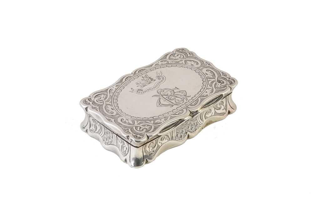 Lot 203 - A Victorian antique sterling silver snuff box,...