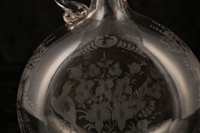Lot 181 - AN ENGRAVED GLASS SPIRIT DECANTER, circa 1870,...