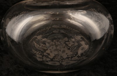 Lot 181 - AN ENGRAVED GLASS SPIRIT DECANTER, circa 1870,...