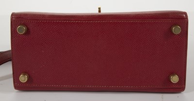 Lot 229 - Hermes red Courchevel leather Mini Kelly 20, c....