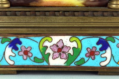 Lot 37 - A LARGE BRASS, CLOISONNE AND ENAMEL CARRIAGE...