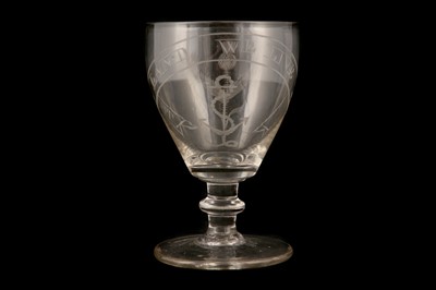 Lot 176 - AN IRISH ENGRAVED GLASS RUMMER, early 19th...