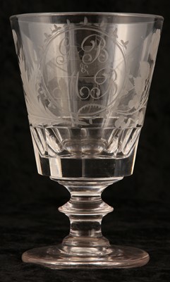 Lot 177 - AN ENGRAVED GLASS RUMMER, early 19th century,...