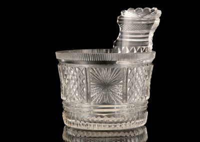 Lot 171 - AN RARE IRISH CUT GLASS PIGGIN, circa 1820, of...