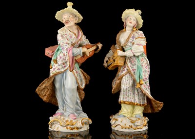 Lot 119 - A PAIR OF MEISSEN PORCELAIN FIGURES OF MALABAR...