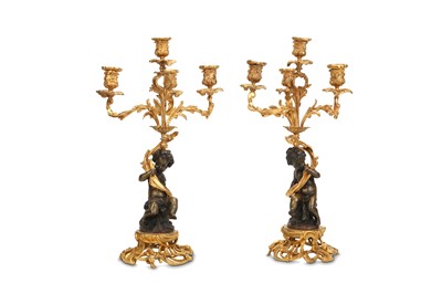 Lot 124 - A PAIR OF LATE 19TH CENTURY FRENCH GILT AND...