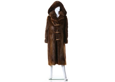 Lot 255 - Gucci beaver fur hooded coat, c.1975-76, full...