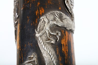 Lot 438 - A Chinese export silver-mounted wood game...