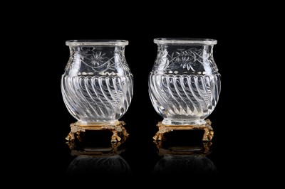 Lot 231 - A PAIR OF LATE 19TH CENTURY BACCARAT GLASS AND...