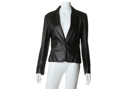 Lot 552 - Christian Dior black leather jacket, hidden...