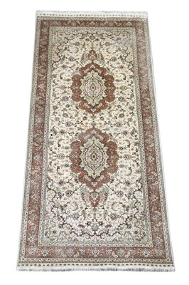 Lot 6 - A FINE CHINESE HEREKE STYLE RUNNER. Approx....