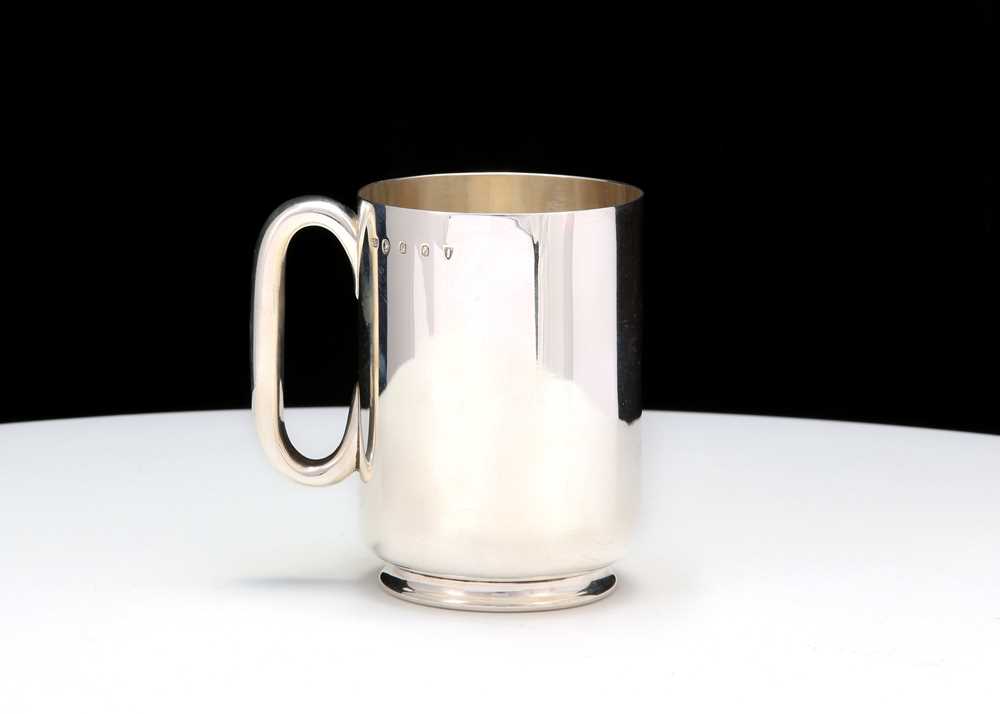 Lot 371 - A Victorian Irish antique sterling silver mug,...